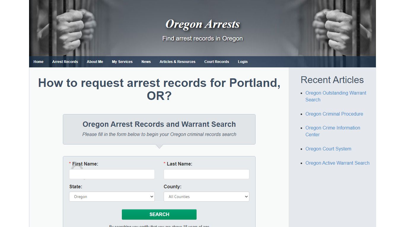 Portland OR Warrant Search and Arrest Records - Oregon Arrests